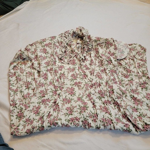 Vintage 90s Sarah Richards Romantic Lace Floral Prairie Boho Modest Dress 9/10 - Picture 3 of 4